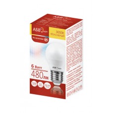 Лампа светодиодная АБВ LED лайт Шарик G45 6W E27 3000К