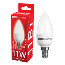 Лампа светодиодная HOME ELECTRIC Свеча 11W Е14 230v 4500K