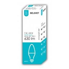 Лампа светодиодная BELSVET LED-М C37 7W 4000 К E27 (свеча)