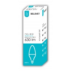 Лампа светодиодная BELSVET LED-М C37 7W 4000 К E14 (свеча)