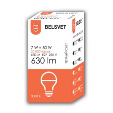 Лампа светодиодная BELSVET LED-M G45 7 W 3000 K E27 (шарик)