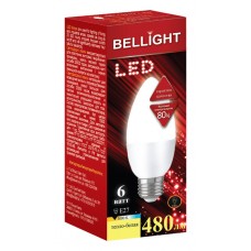 Лампа светодиодная BELLIGHT LED Свеча C37 6W 220V E27 3000K