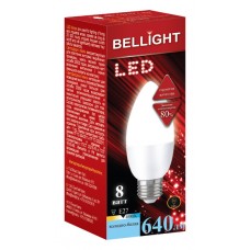Лампа светодиодная BELLIGHT LED C37 8W 220V E27 4000K